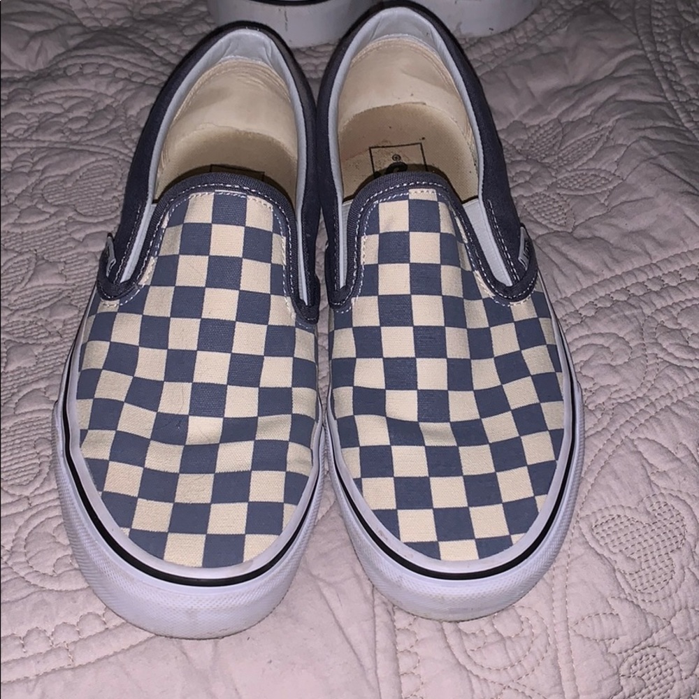 Light blue/checkered vans
